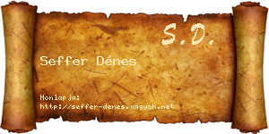 Seffer Dénes névjegykártya